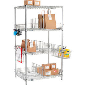 Nexel® 4 Shelf Chrome To Go Wire Shelving Unit 24