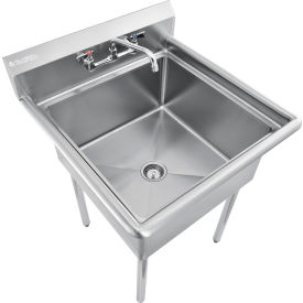 GoVets™ Stainless Steel Utility Sink W/Faucet & 8