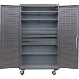 GoVets Configurable Mobile Drawer Cabinet 48W x 24D x 85H Gray 4 Shelf 4 Drawers 656M708