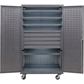 GoVets E-Lock Configurable Mobile Drawer Cabinet48x24x85Gray5 Shelf4 Drawers 839M708