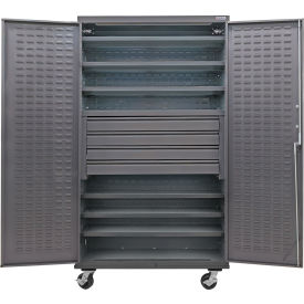 GoVets E-Lock Configurable Mobile Drawer Cabinet48x24x85Gray6 Shelf4 Drawers 841M708
