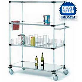 Nexel® Stainless Steel Shelf Truck w/Brakes 1200 lb. Capacity 36