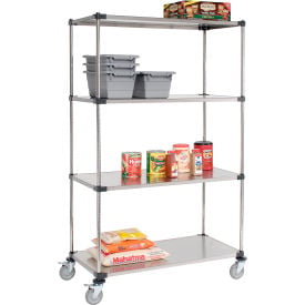 Nexel® Stainless Steel Shelf Truck w/Brakes 1200 lb. Capacity 48