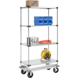 Nexel® Galvanized Shelf Truck w/Dolly Base 1600 lb. Capacity 60