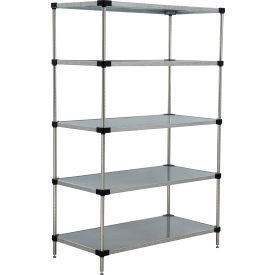 Nexel® 5 Shelf Galvanized Steel Solid Shelving Unit Starter 48