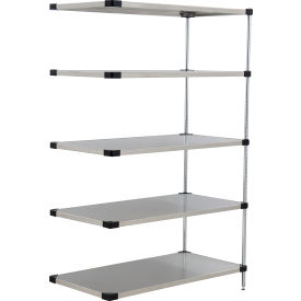 Nexel® 5 Shelf Stainless Steel Solid Shelving Unit Add On 36