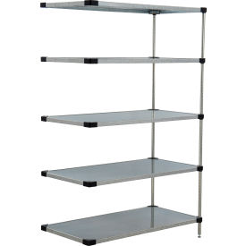 Nexel® 5 Shelf Galvanized Steel Solid Shelving Unit Add On 36
