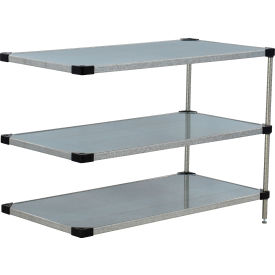 Nexel® 3 Shelf Galvanized Steel Solid Shelving Unit Add On 54