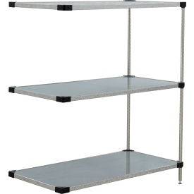 Nexel® 3 Shelf Galvanized Steel Solid Shelving Unit Add On 48