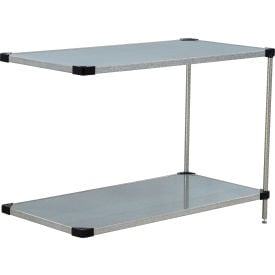 Nexel® 2 Shelf Galvanized Steel Solid Shelving Unit Add On 72