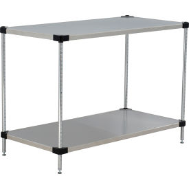 Nexel® 2 Shelf Stainless Steel Solid Shelving Unit Starter 48
