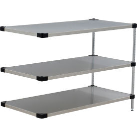 Nexel® 3 Shelf Stainless Steel Solid Shelving Unit Add On 48