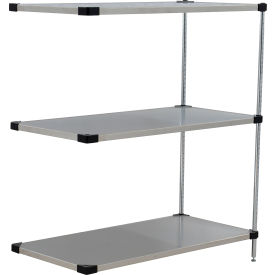 Nexel® 3 Shelf Stainless Steel Solid Shelving Unit Add On 48