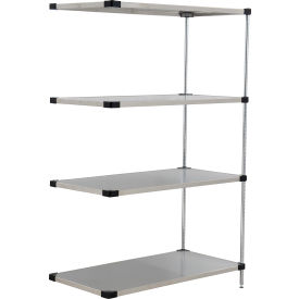 Nexel® 4 Shelf Stainless Steel Solid Shelving Unit Add On 48