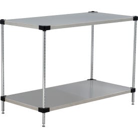 Nexel® 2 Shelf Stainless Steel Solid Shelving Unit Starter 48