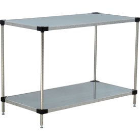 Nexel® 2 Shelf Galvanized Steel Solid Shelving Unit Starter 24