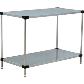Nexel® 2 Shelf Galvanized Steel Solid Shelving Unit Starter 36