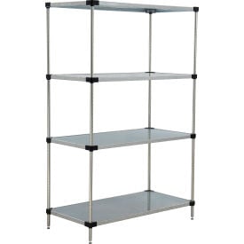 Nexel® 4 Shelf Galvanized Steel Solid Shelving Unit Starter 60