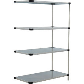 Nexel® 4 Shelf Galvanized Steel Solid Shelving Unit Add On 60