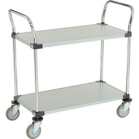 Nexel® 2 Shelf Utility Cart Solid Galvanized 36