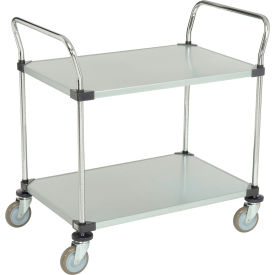 Nexel® 2 Shelf Utility Cart Solid Galvanized 36