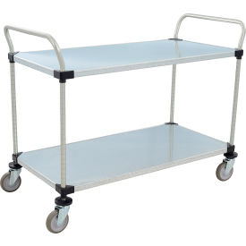 Nexel® 2 Shelf Utility Cart Solid Galvanized 48