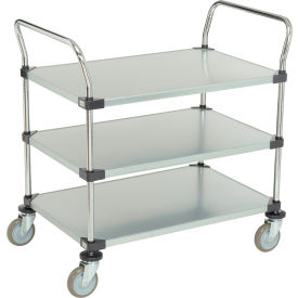 Nexel® 3 Shelf Utility Cart Solid Galvanized 36