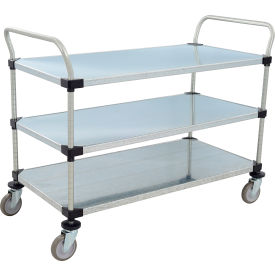 Nexel® 3 Shelf Utility Cart Solid Galvanized 48