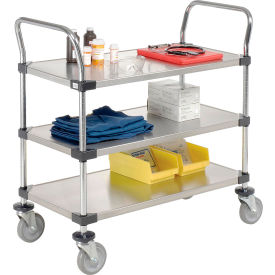 Nexel® 3 Shelf Utility Cart Solid Stainless Steel 36