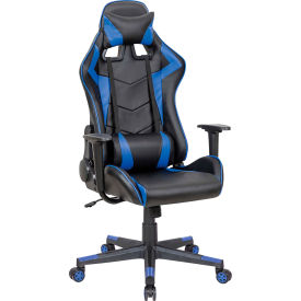Interion® Gaming Chair Antimicrobial High Back Black/Cobalt Blue 853BL695