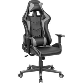 Interion® Gaming Chair Antimicrobial High Back Black/Gray 853GY695