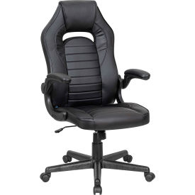Interion® Antimicrobial Racing Chair Black 854BK695