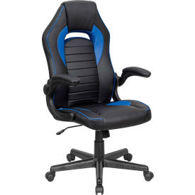 Interion® Antimicrobial Racing Chair Black/Blue 854BL695