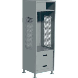 GoVets Open Gear Locker with 2 Drawers Top Compartment & Legs 24