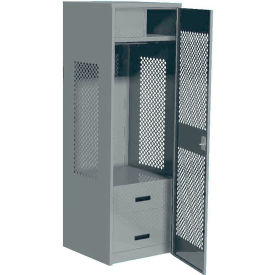 GoVets 1 Door Security Gear Locker w/ 2 Drawers & Top Compt. 24
