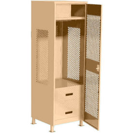 GoVets 1 Door Security Gear Locker w/ 2 Drawers Top Compt. & Legs 24