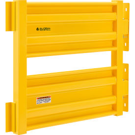GoVets™ Self-Closing 3 Rib Guard Rail Safety Gate Safety Yellow Post Mount 831670