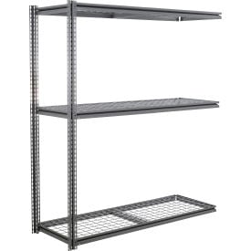 GoVets 3 Shelf Heavy Duty Boltless Shelving Z Beam Add On 72Wx24Dx84H Wire Deck 028GY581