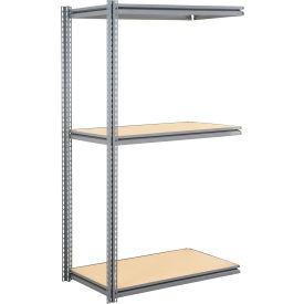 GoVets 3 Shelf Heavy Duty Boltless Shelving Z Beam Add On 48Wx48Dx60H Wood Deck 036GY581