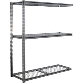 GoVets 3 Shelf Heavy Duty Boltless Shelving Z Beam Add On 72Wx48Dx96H Wire Deck 53780B31