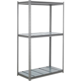 GoVets 3 Shelf Heavy Duty Boltless Shelving Z Beam Starter 48Wx36Dx60H Steel Deck 53975B31