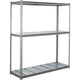 GoVets 3 Shelf Heavy Duty Boltless Shelving Z Beam Starter 72Wx36Dx60H Steel Deck 53979B31