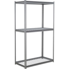 GoVets 3 Shelf Heavy Duty Boltless Shelving Z Beam Starter 60Wx36Dx60H Wire Deck 54063B31