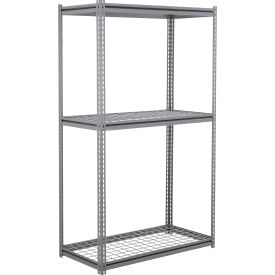 GoVets 3 Shelf Heavy Duty Boltless Shelving Z Beam Starter 60Wx36Dx84H Wire Deck 918GY580