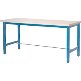 GoVets™ 72x30 Adjustable Height Workbench Square Tube Leg Laminate Safety Edge Blue 002BL607