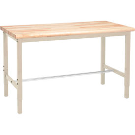 GoVets™ 48 x 30 Adjustable Height Workbench Square Tube Leg - Maple Safety Edge Tan 004TN607