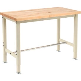 GoVets™ 48 x 24 Adj. Height Workbench Return Square Tube Leg - Maple Square Edge Tan 404TN249