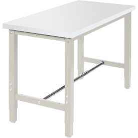 GoVets™ 48x24 Adj Height Workbench Square Tube Leg Laminate Safety Edge Tan 405TN249
