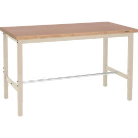 GoVets™ 72x30 Adjustable Height Workbench Square Tube Leg - Shop Top Square Edge Tan 838TN253