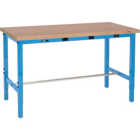 GoVets™ 72 x 36 Adjustable Height Workbench - Power Apron Shop Top Square Edge Blue 839BBLA253